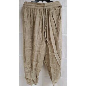 And Andrea AndAndrea Women's Keshi Pants Pistachio Brown Linen/Rayon Sz. M NEW